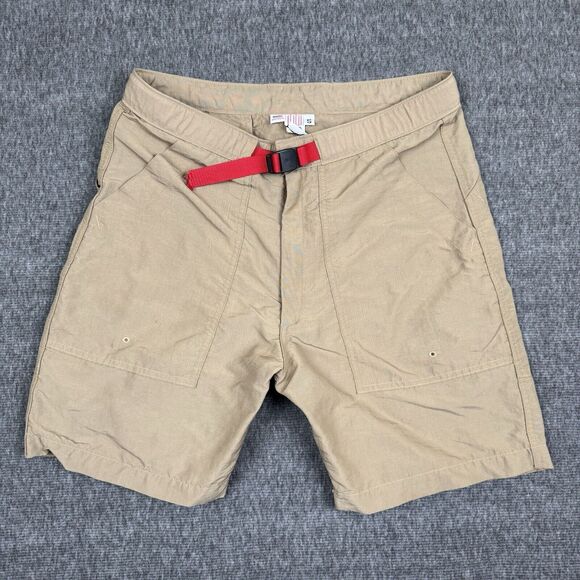 Topo Designs Mountain Shorts Mens Small Tan Khaki Hiking Climbing Adjustable USA - Picture 1 of 9